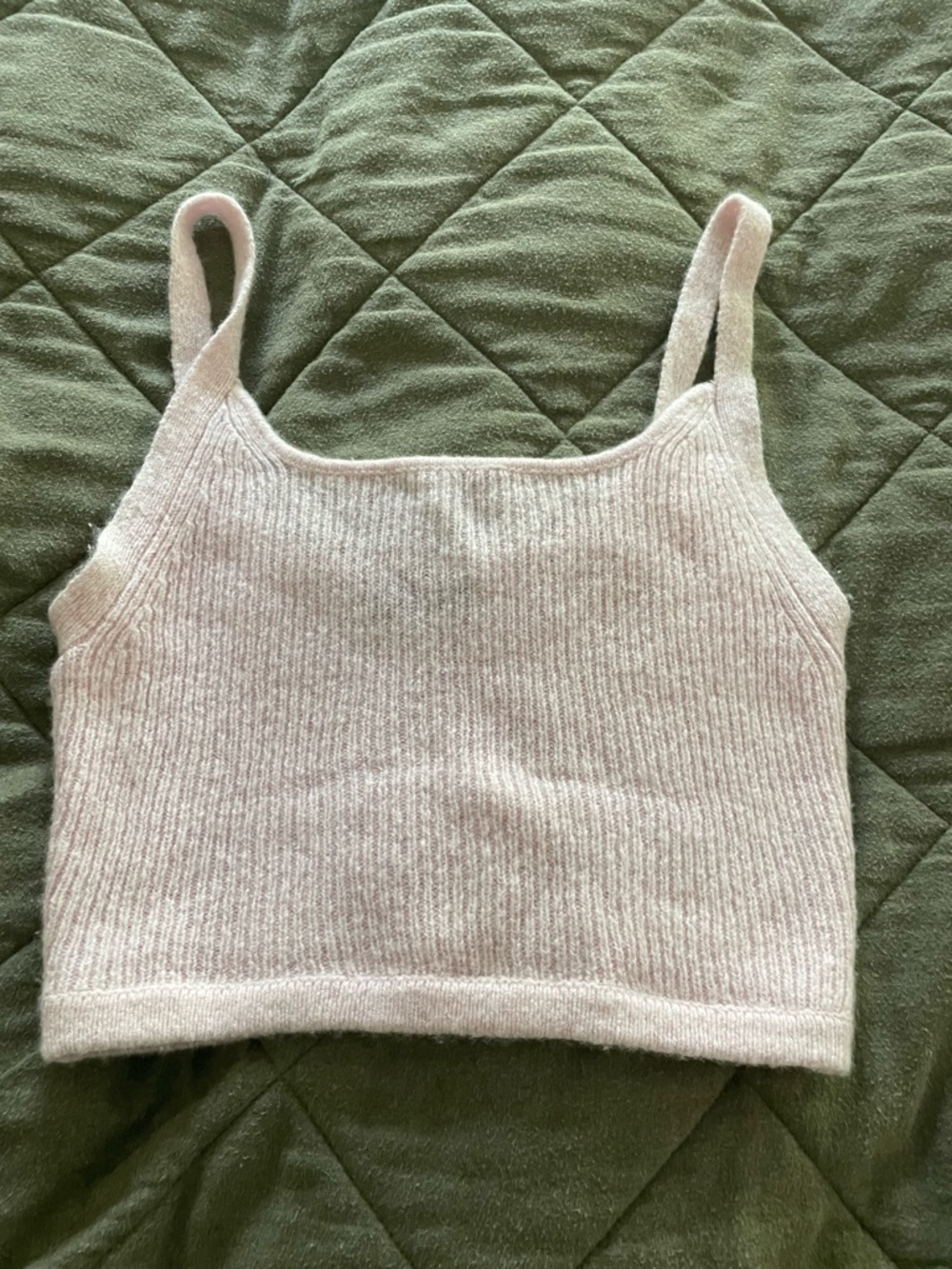NAADAM Ribbed Spaghetti Strap Crop Top - Light Pink